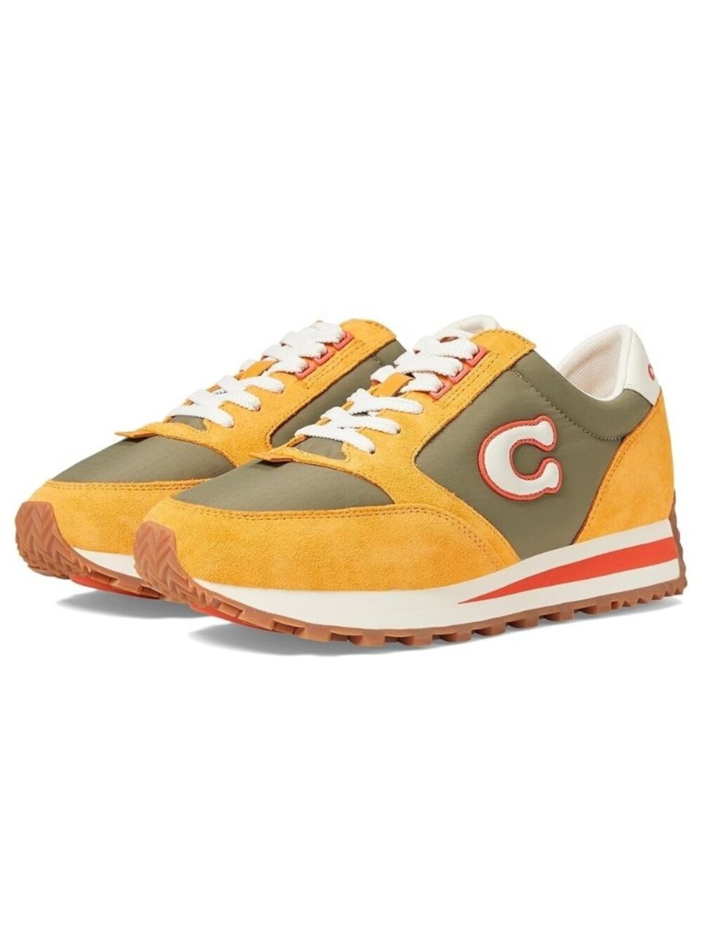 NWT Coach Leather Suede Runner Sneaker Army Green Buttercup W 9B $195